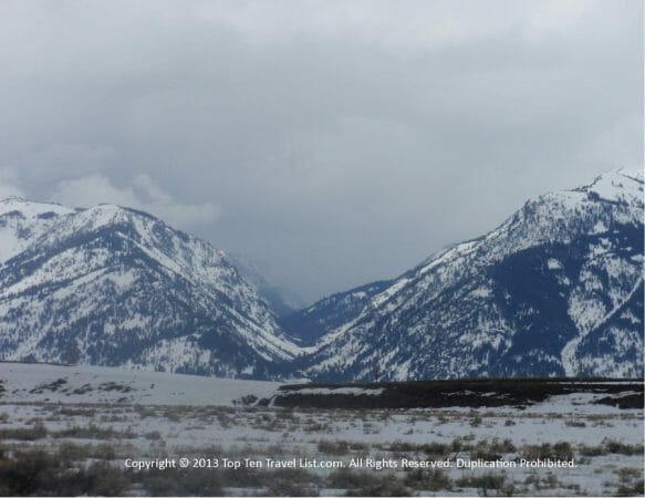 Beautiful snow covered Grand Tetons in Wyoming