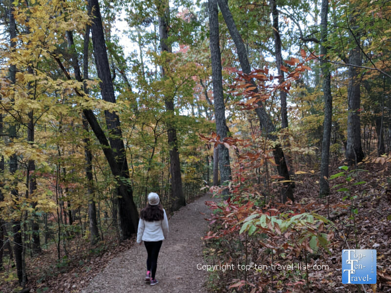 Relaxing walk along the Natural Gardens trail at the North Carolina Arboretum in Asheville, North Carolina