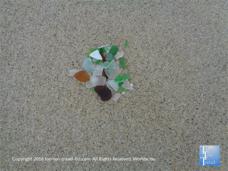 Colorful seaglass at La Jolla Cove in San Diego