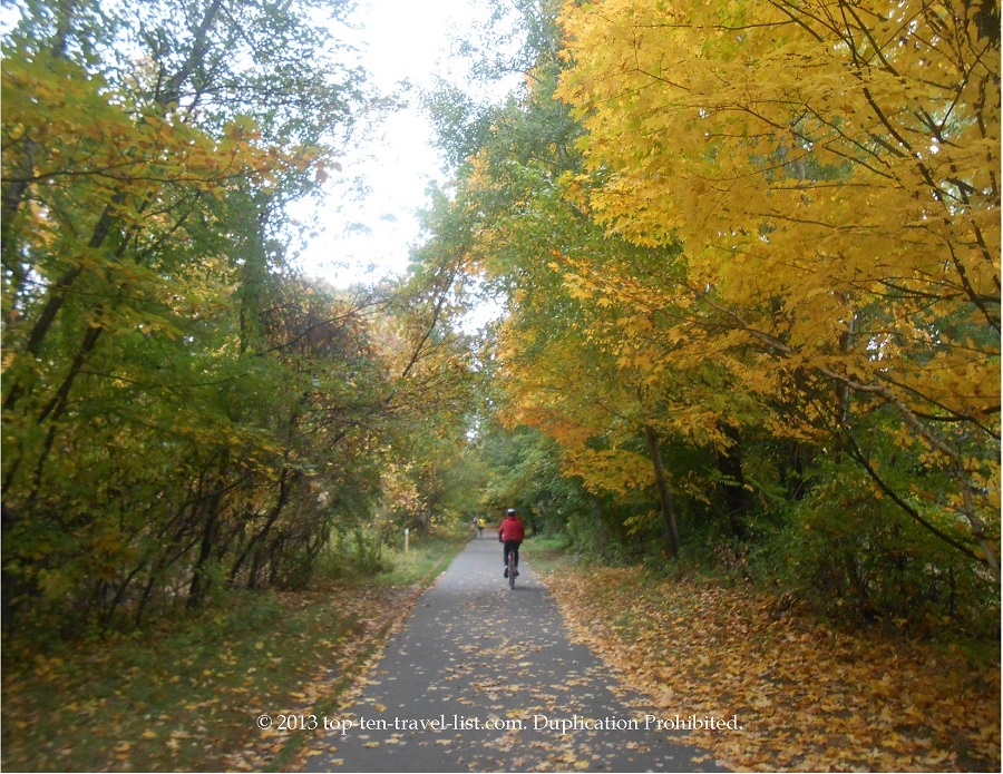 Gorgeous foliage along the Minuteman bikeway in Boston