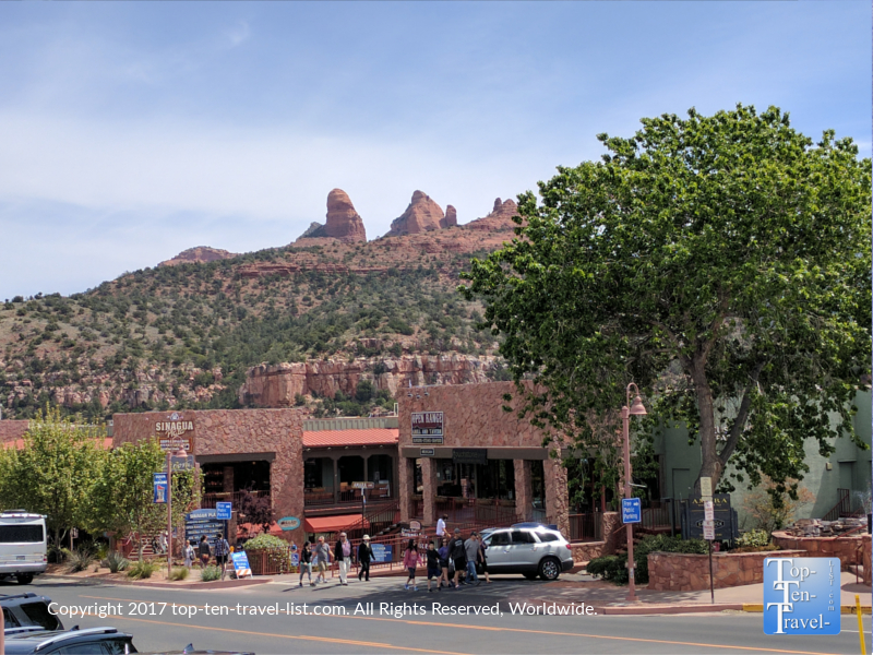 The beautiful Uptown Sedona shopping & dining tourist area 