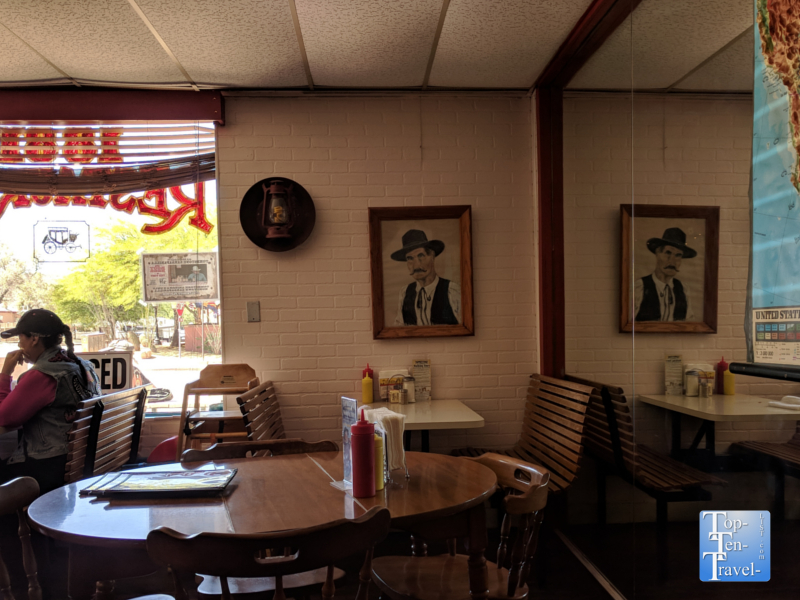 Rustic decor at the OK Cafe in Tombstone, Arizona 