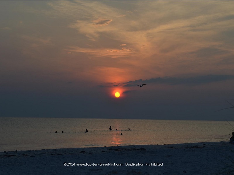 Gorgeous sunset at Honeymoon Island State Park in Florida 