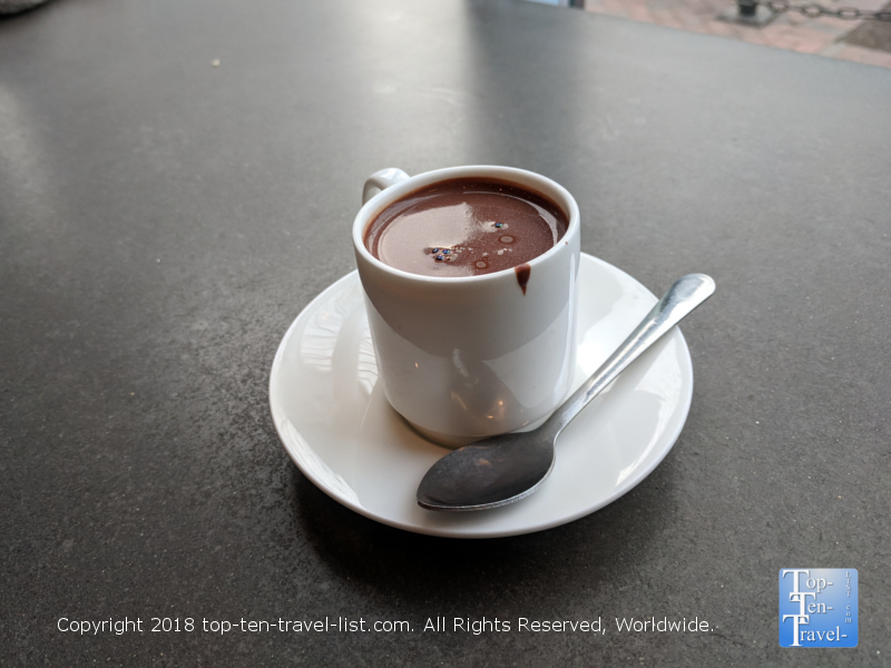 Delicious liquid truffle at French Broad Chocolate Lounge in Asheville, NC