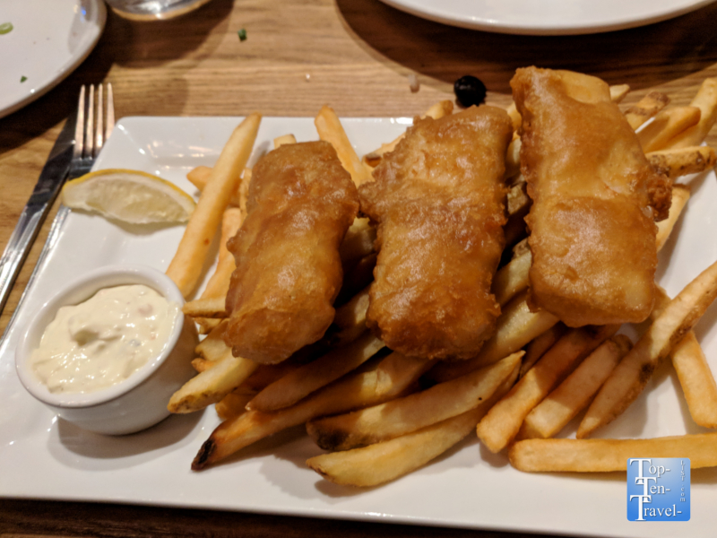 Fish and chips at Kells Irish Pub in Portland, Oregon 