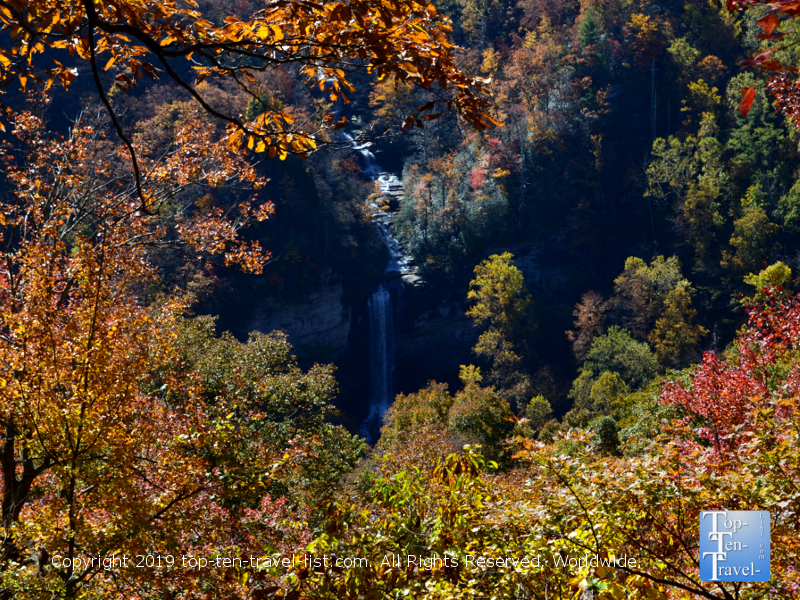 Raven Cliff falls waterfall at Caesars Head State Park in Upstate SC