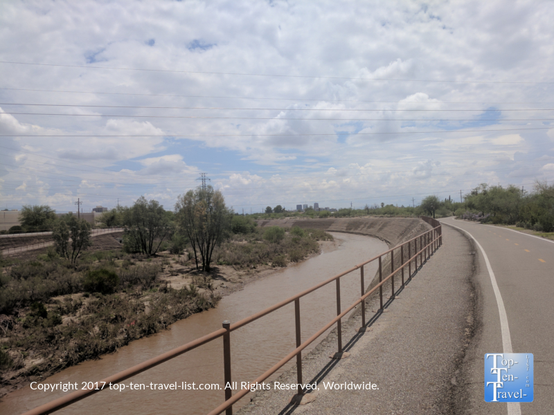 Rillito River bike path in Tucson 