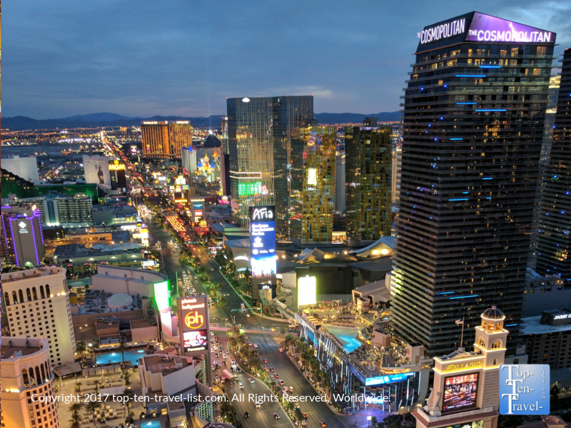 Fabulous views of The Strip from the Eiffel Tower Experience in Las Vegas, Nevada