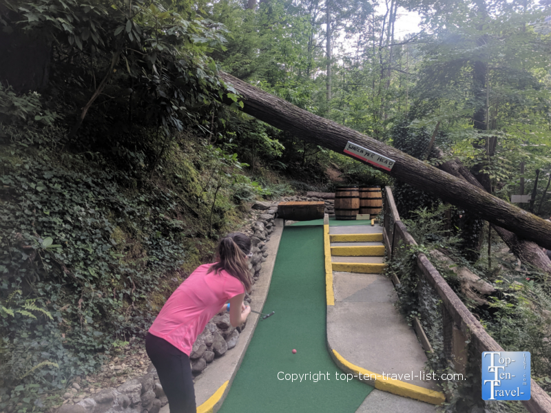 Golfing at Hillbilly Golf in Gatlinburg, TN