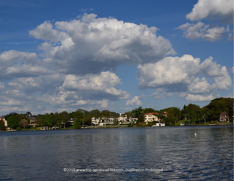 Beautiful lakefront views via Kraft Azalea Park in Winter Park, Florida