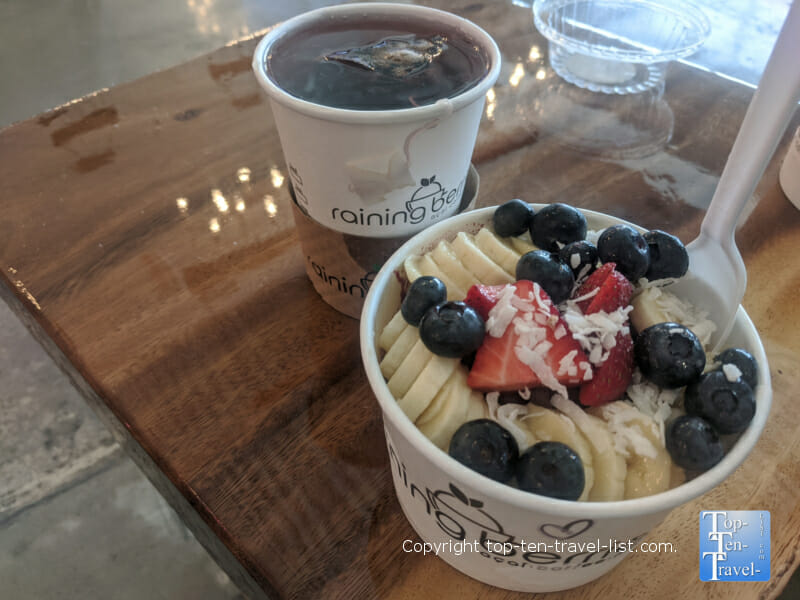 House coffee and an amazing acai bowl at Raining Berries in Lutz, Florida 