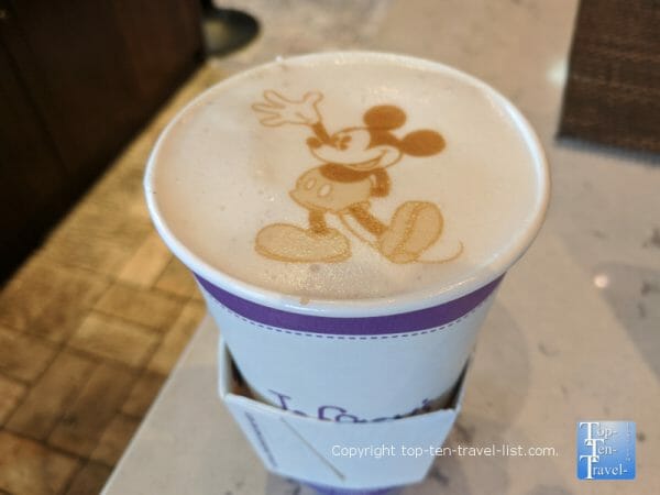 Disney latte art at Joffrey's at Disney Springs in Orlando, Florida 