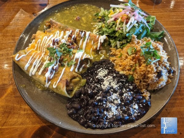 Charred Vegetable enchiladas at Mekenita Cantina in Tampa, Florida 