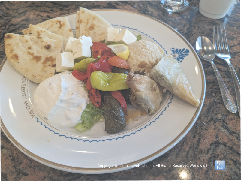 Mediterranean plate at the Fountain Grille Safety Harbor