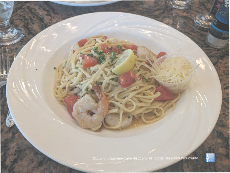 Shrimp scampi at the Fountain Grill Safety Harbor