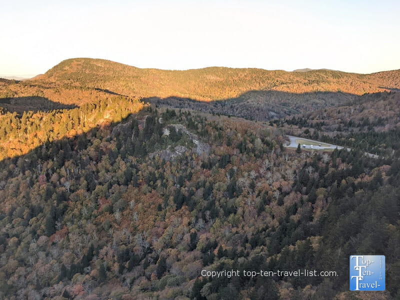 Fall color at Devil's Courthouse on the Blue Ridge Parkway in Western North Carolina 