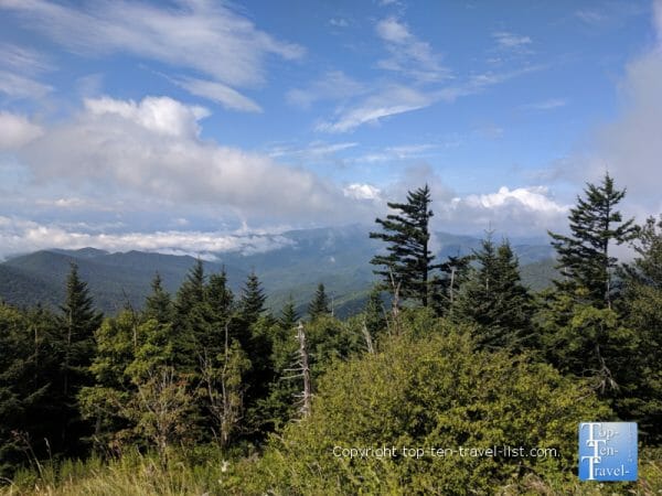 Clingman's Dome scenic overlook in the Great Smoky Mountains National Park in Gatlinburg, TN 