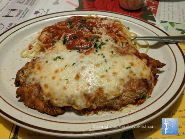 Chicken Parmesan at Mario's restaurant in Forest City, North Carolina