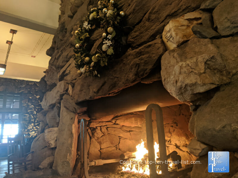 Fireplace at the Omni Grove Park Inn in Asheville, NC