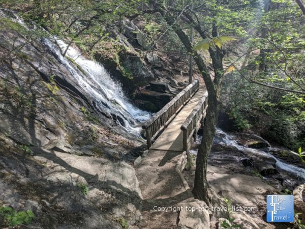 Juney Whank Falls on the Three Waterfalls loop trail in the Great Smoky Mountains