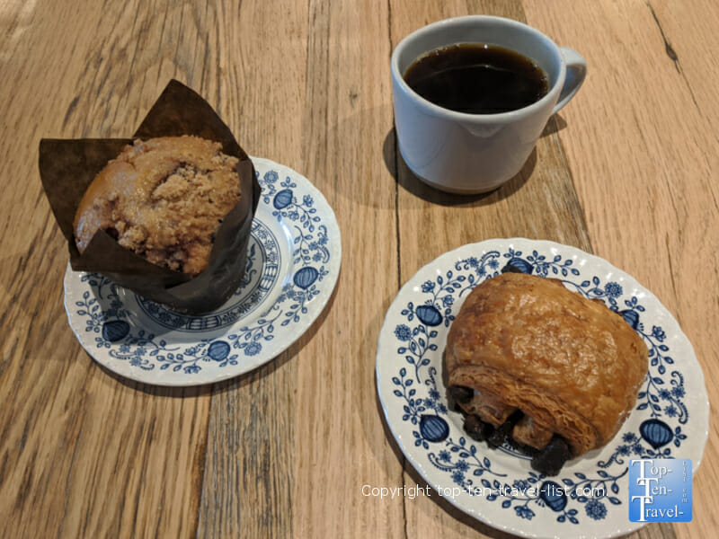 Tasty pastries and coffee at Mediterra Cafe in Sewickley, PA