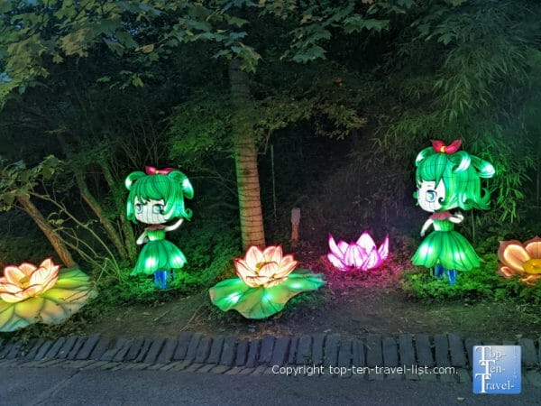 Colorful display at the Pittsburgh Zoo Asian Lantern Festival 