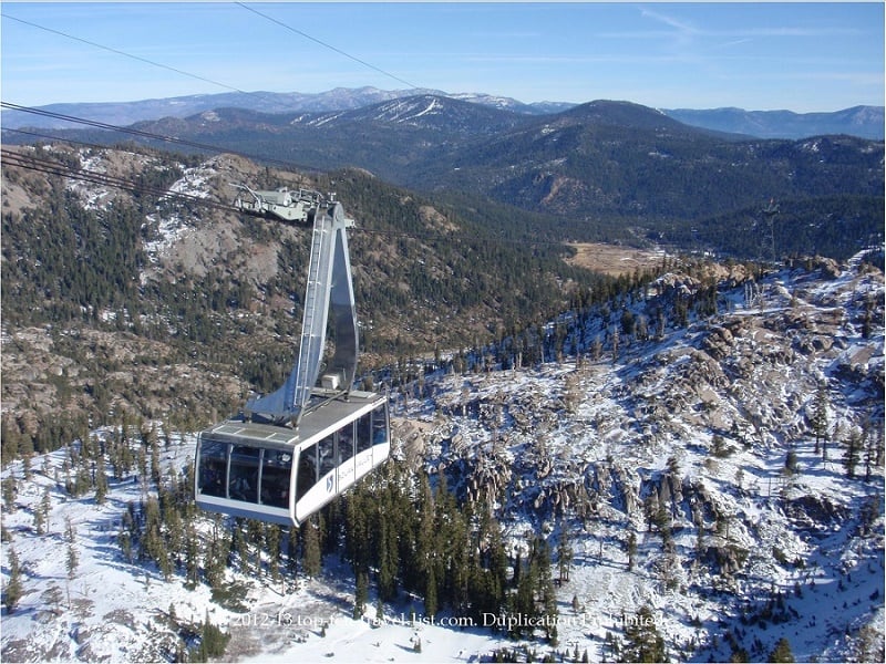 Enjoy dramatic views on the aerial tram ride at Squaw Valley - Top Ten Travel List