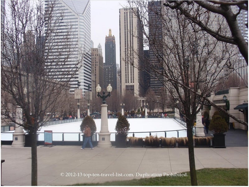 Ice skate at McCormick Tribune Ice Rink in the winter - Top Ten Travel List