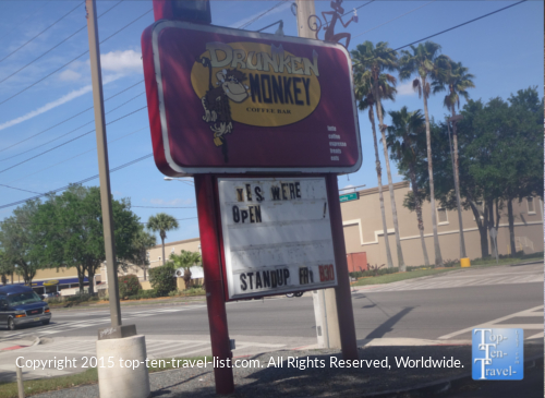Drunken Monkey Coffee Bar – Orlando - Top Ten Travel List