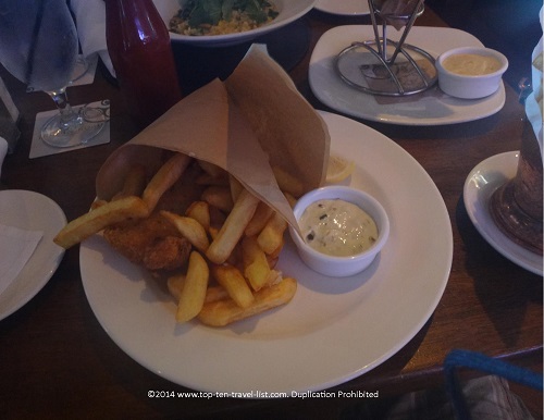 Fish & Chips with a side of Onion Rings at Raglan Road - Top Ten Travel List
