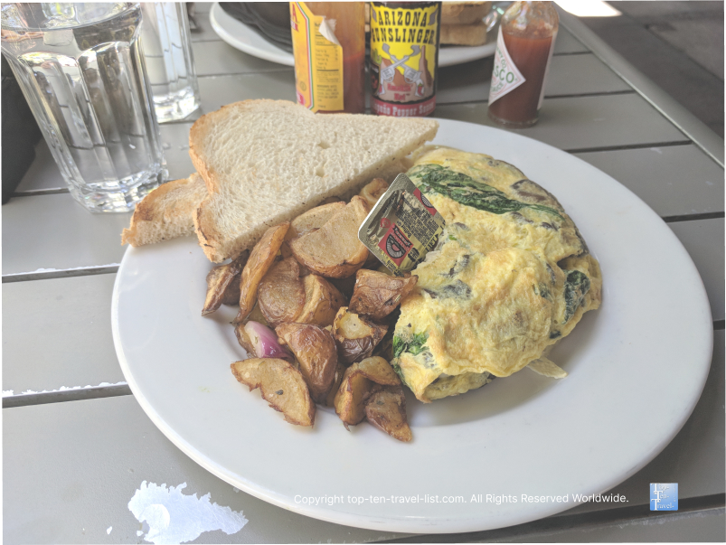 Veggie omelet at Cup cafe at the Hotel Congress