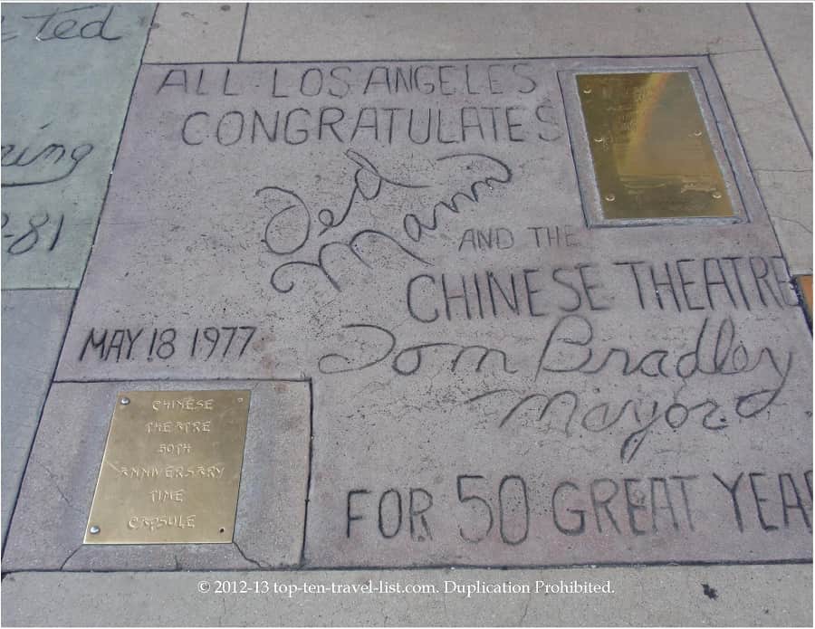 50th anniversary time capsule at Hollywood Walk of Fame
