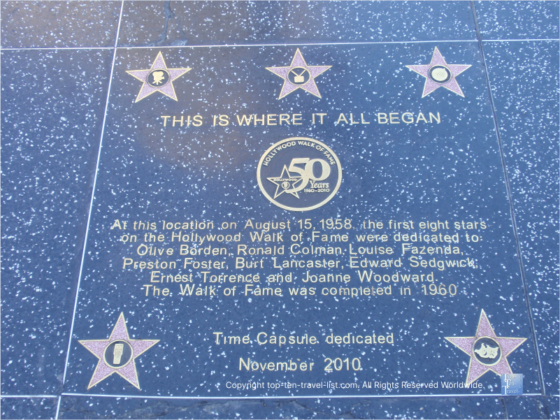 Hollywood Walk of Fame first stars location