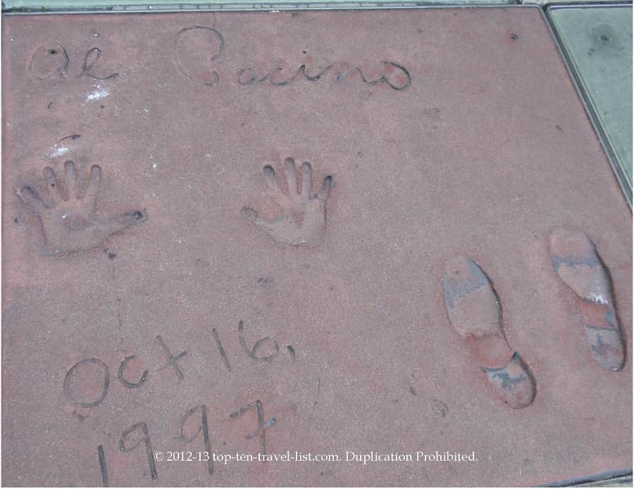 Al Pacino hand and foot prints