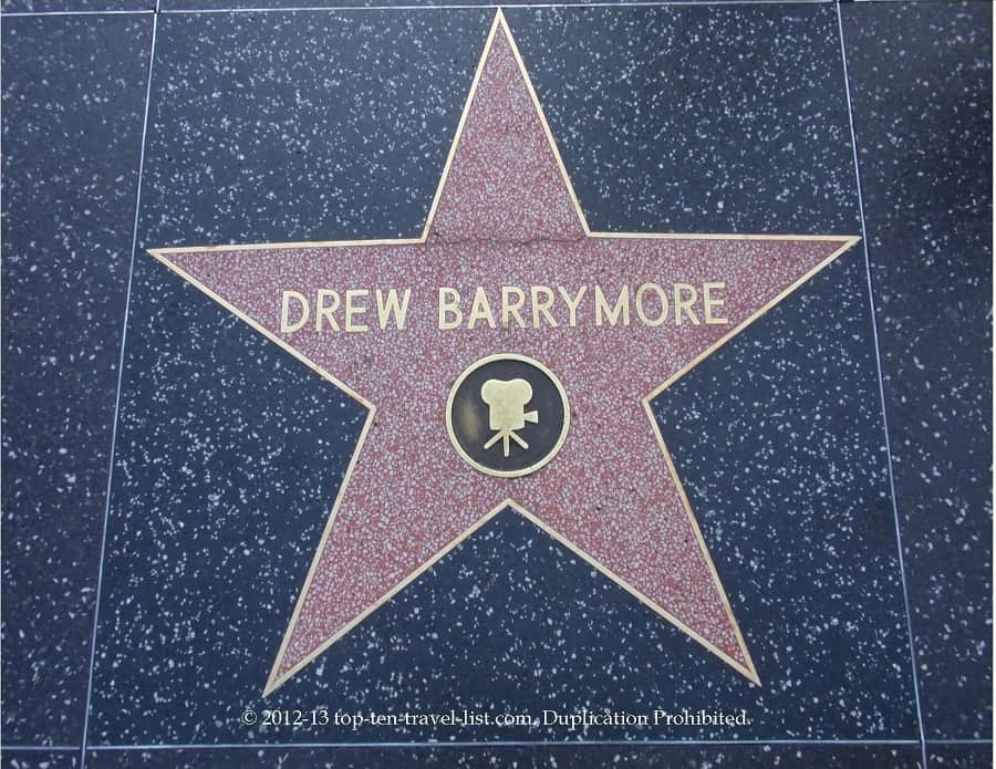 Drew Barreymore star on Hollywood Walk of Fame