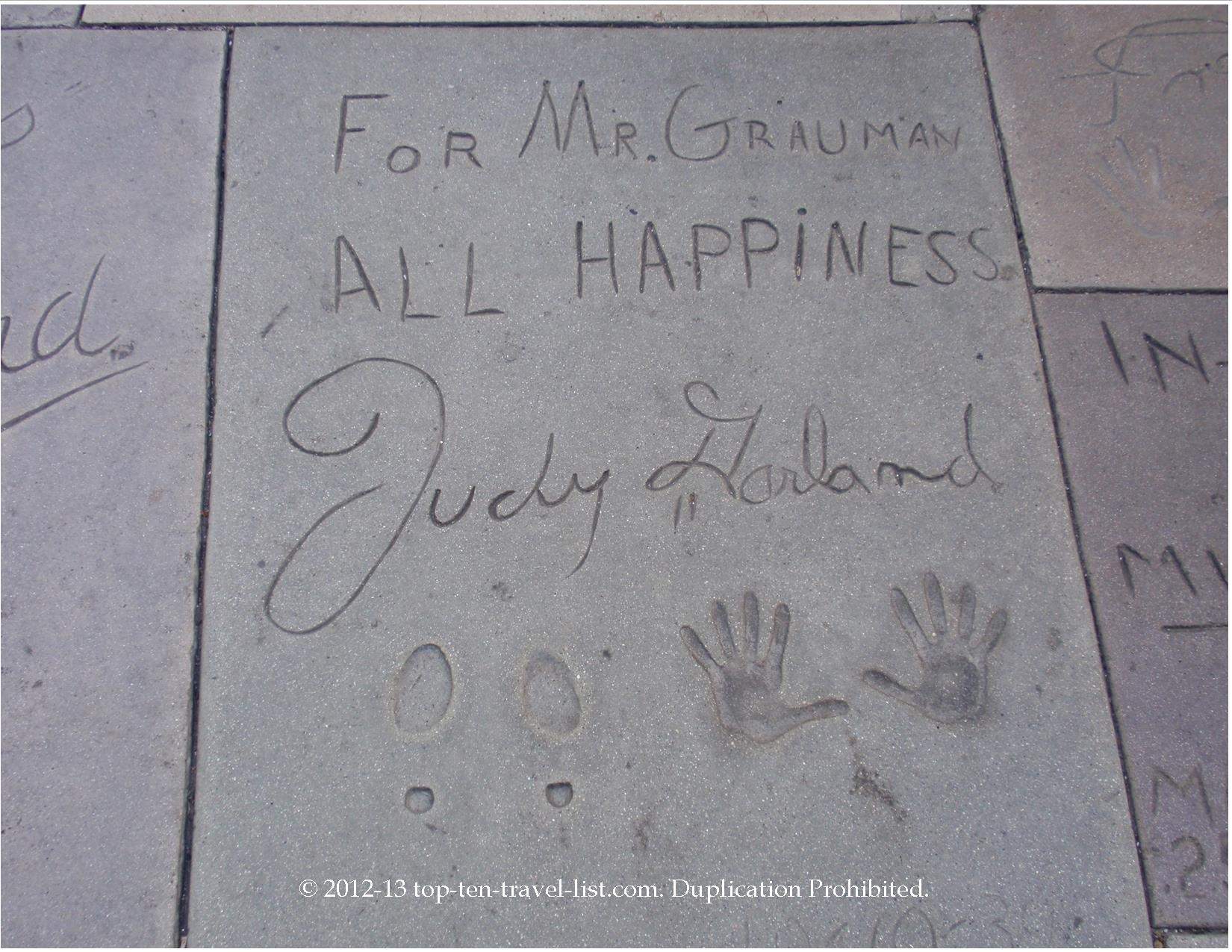 Judy Garland hand and foot prints