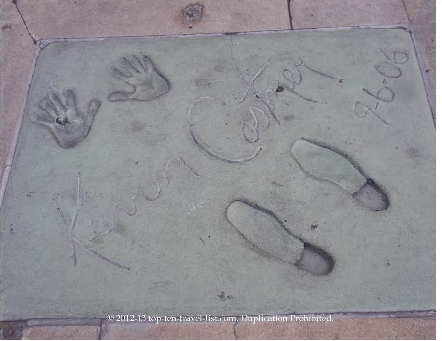 Kevin Costner hand and foot prints