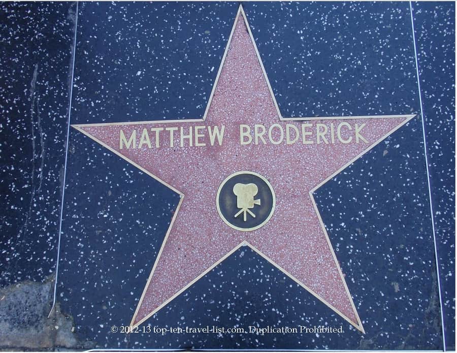 Matthew Broderick star on Hollywood Walk of Fame