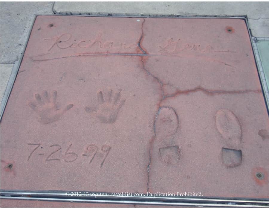 Richard Gere hand and foot prints