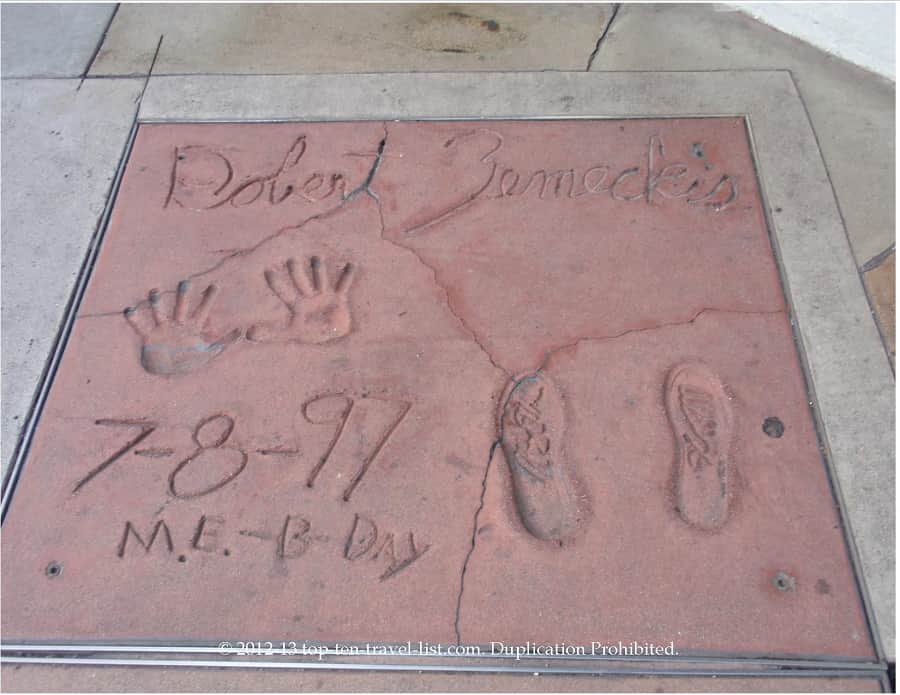 Robert Zemeckis hand and foot prints