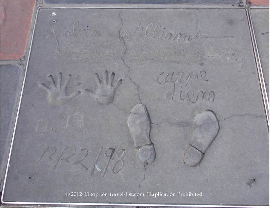 Robin Williams hand and foot prints