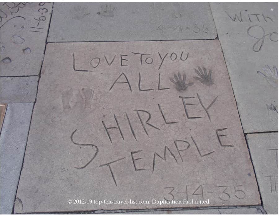 Shirley Temple hand and foot prints