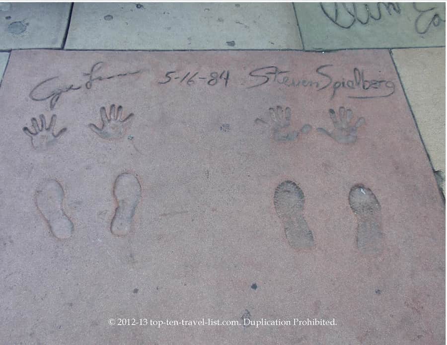 Steven Spielberg hand and foot prints