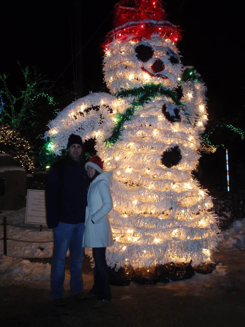 Cute snowman display at the Lincoln Park Zoo Lights 