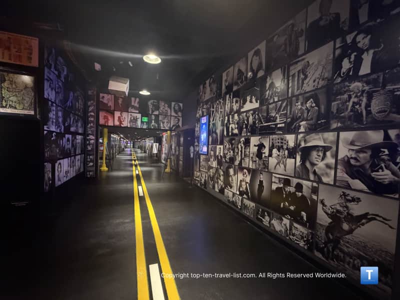 Movie themed walkway at Hollywood Blvd theater in Woodridge