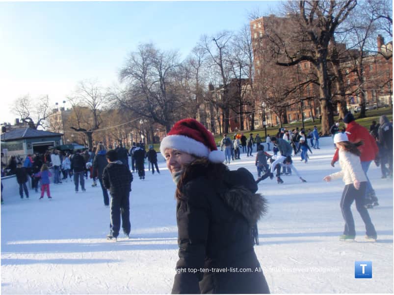 Ice skating at Boston's Frog Pond