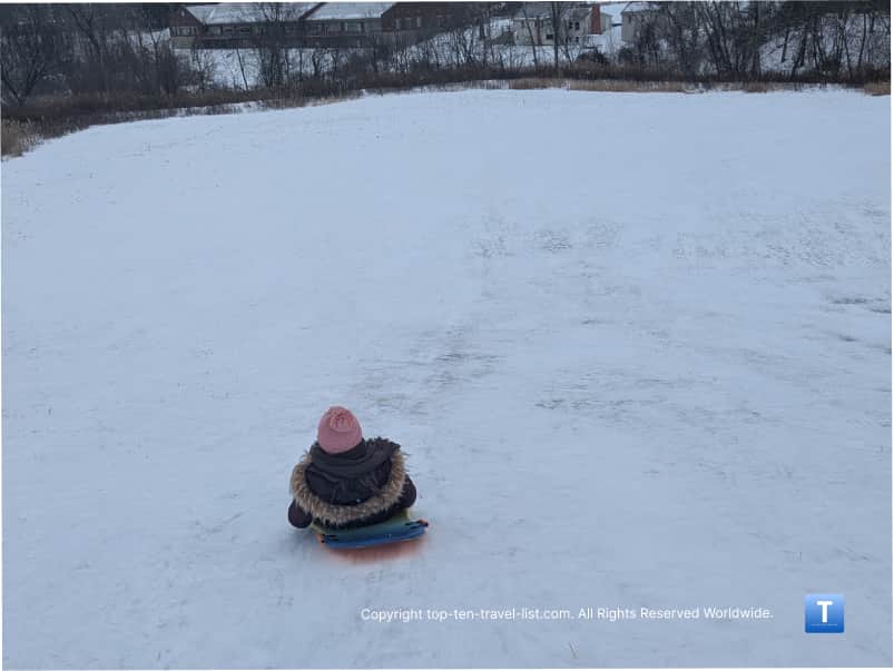 Winter sledding
