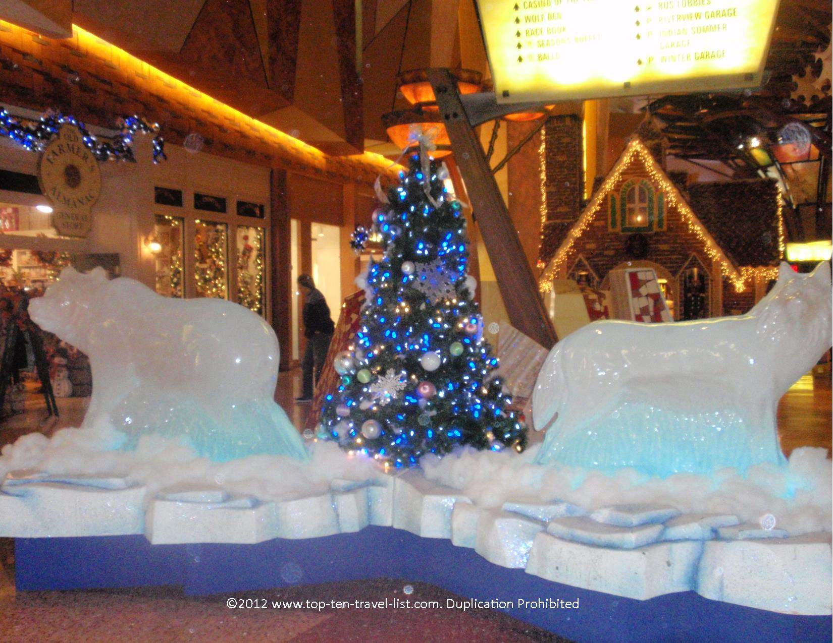 Polar bear Christmas display at the Mohegan Sun