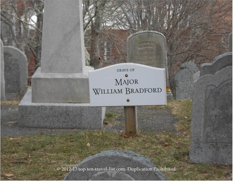 Major William Bradford grave in Plymouth 