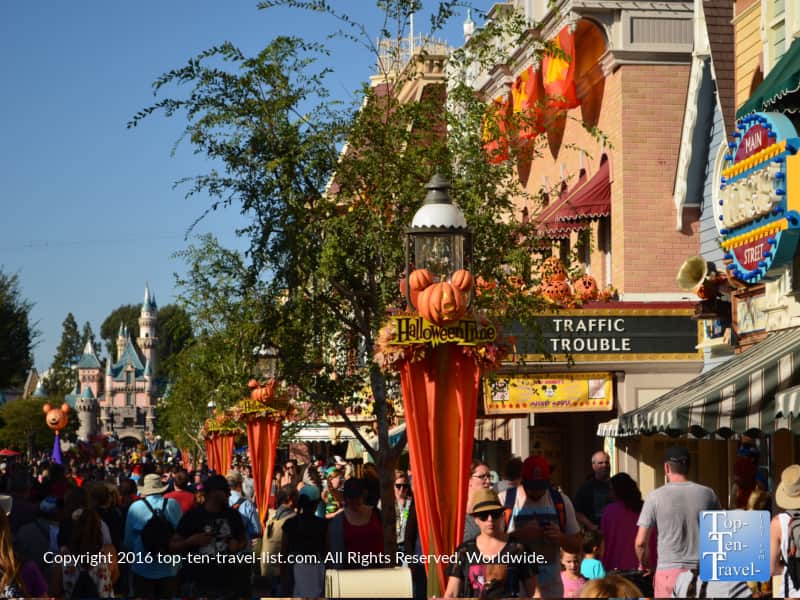 Main St. Halloween decorations at Disneyland